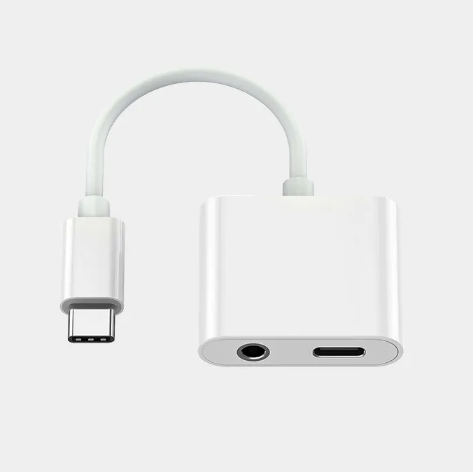 2 合 1 USB C 转 3.5mm 耳机音频和充电器适配器