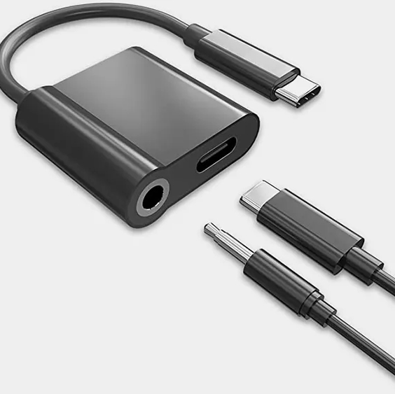 TypeC转3.5 毫米辅助音频耳机充电器和音乐插孔适配器